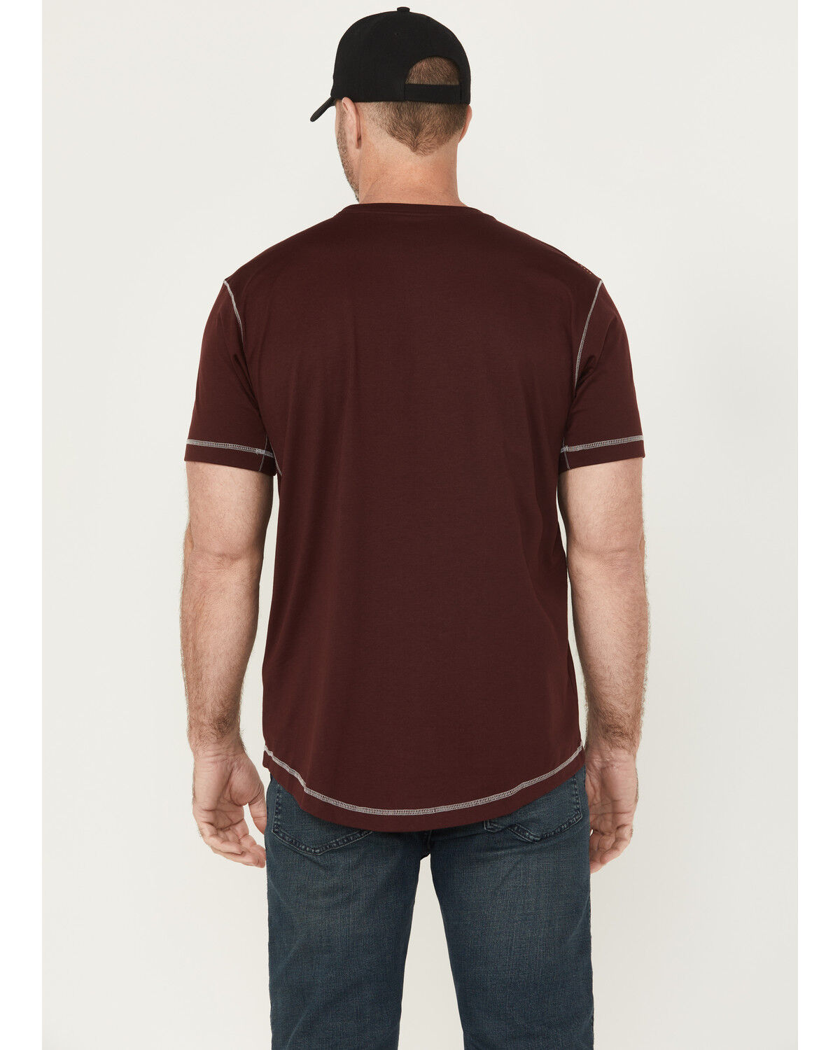 Image #4 - Ariat Men's Rebar Workman Solid Short Sleeve Work T-Shirt, Wine, hi-res