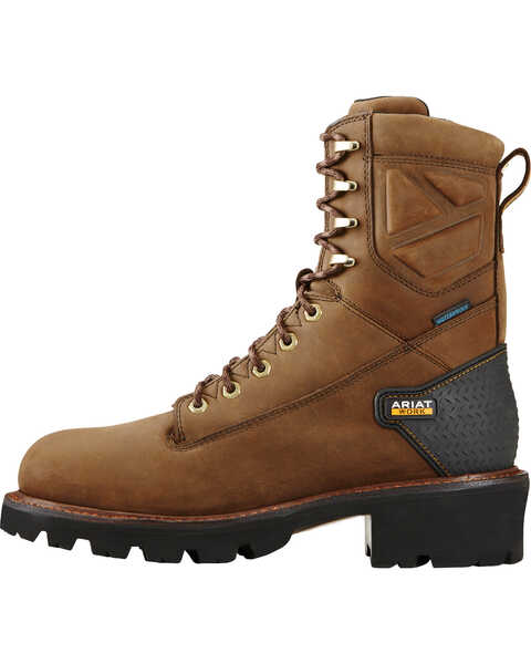 Ariat Men's Powerline H2O Work Boots - Soft Toe, Brown, hi-res