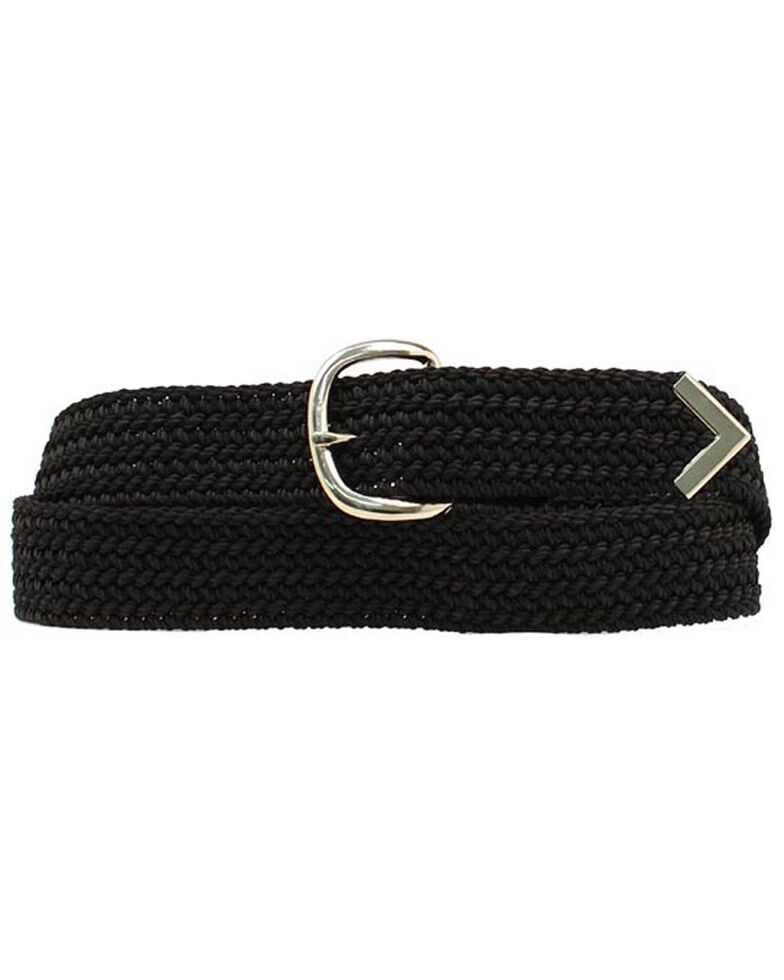 Double S 46" Braided Belt, Black, hi-res