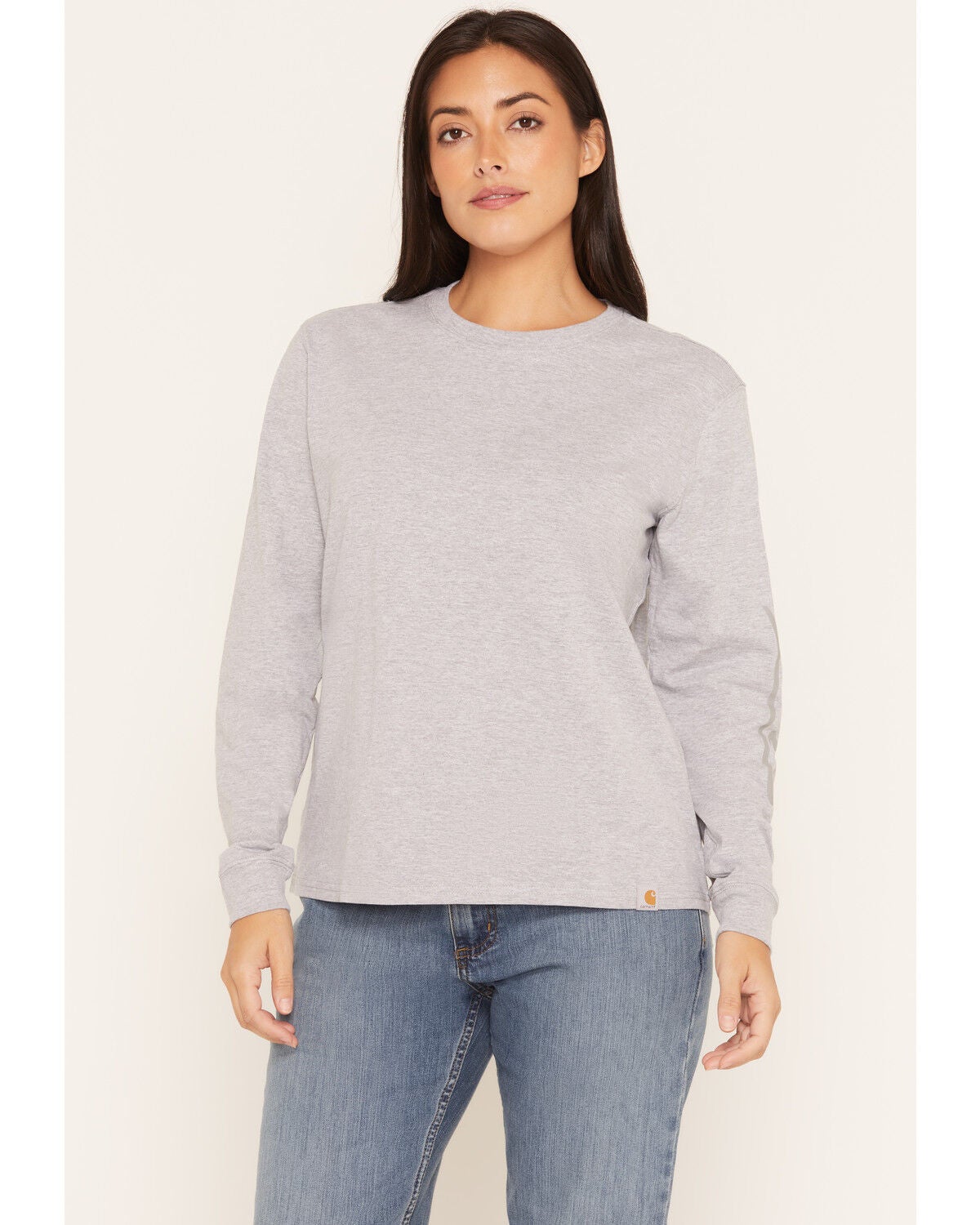 Carhartt Women's Irvine Loose Long Sleeve Work Shirt, Heather Grey, hi-res