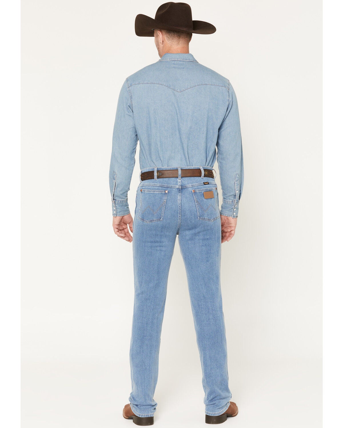Image #3 - Wrangler Men's 938 Tough Lite Medium Wash Cowboy Cut Slim Stretch Straight Denim Jeans, Medium Wash, hi-res