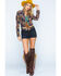 Image #6 - Ryan Michael Women's Aspen Southwestern Silk Print Long Sleeve Pearl Snap Western Shirt, Grey, hi-res