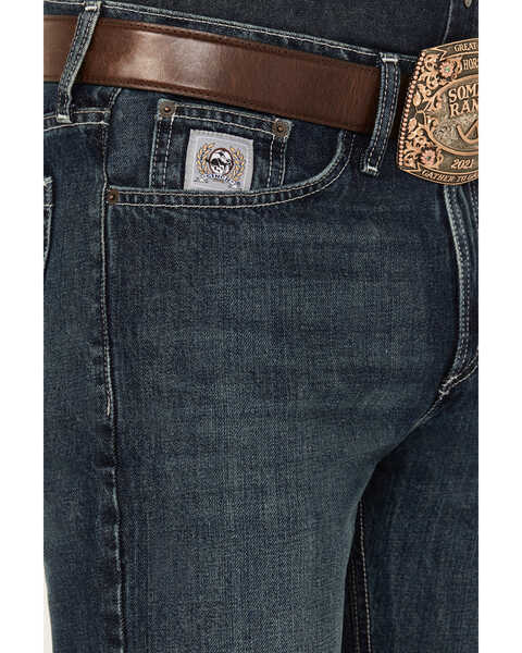 Image #2 - Cinch Men's Silver Label Dark Stonewash Tint Slim Straight Rigid Denim Jeans , Dark Wash, hi-res