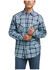 Image #1 - Ariat Men's FR Pontchartrain Retro Plaid Print Long Sleeve Snap Work Shirt , Teal, hi-res