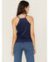 Image #4 - Shyanne Women's Faux Suede Halter Tank, Blue, hi-res