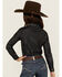Image #4 - Cruel Girl Girls' Metallic Striped Long Sleeve Pearl Snap Western Shirt, Black, hi-res