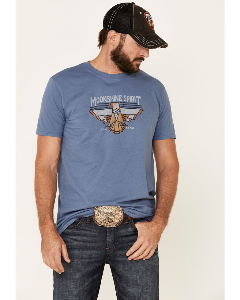 Moonshine Spirit Men's Navy Southwestern Eagle Graphic Short Sleeve T-Shirt , Navy, hi-res