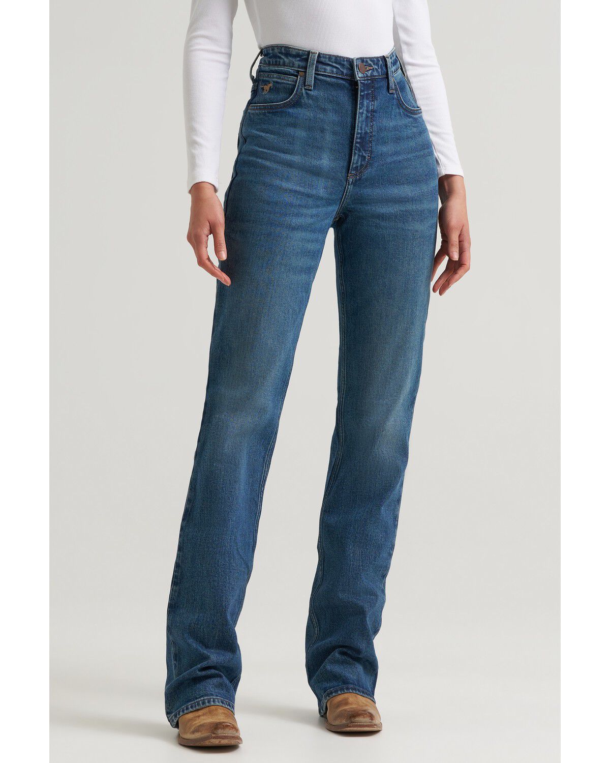 Wrangler Women's Emmy Dark Wash High Rise Rodeo Bootcut Stretch Denim Riding Jeans, Dark Wash, hi-res