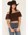 Image #2 - Shyanne Women's Loxley Cropped Lace Top, Cognac, hi-res