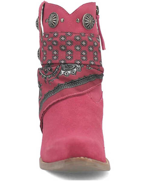 Image #4 - Dingo Women's Suede Bandida Western Booties - Medium Toe , Bright Purple, hi-res
