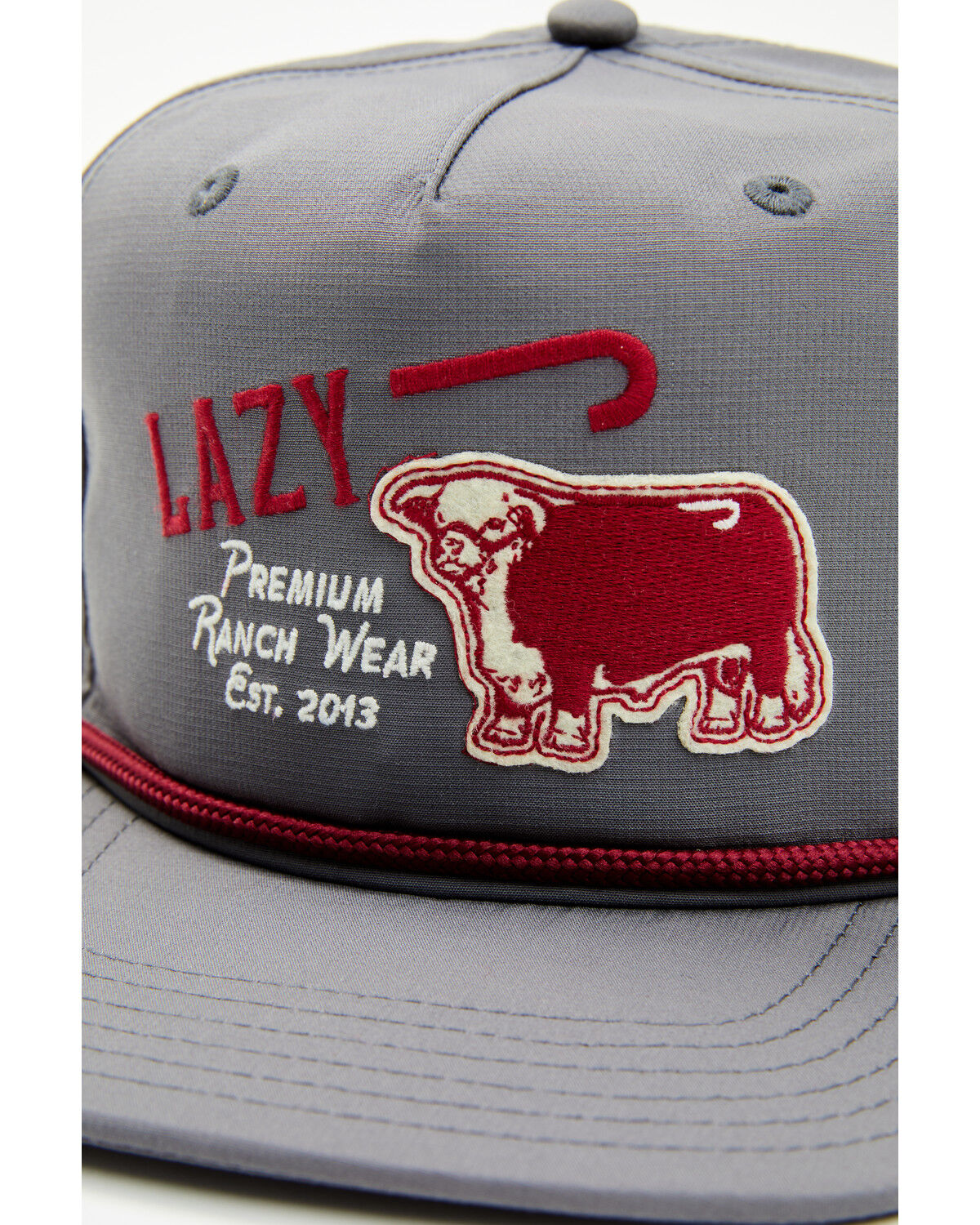 Image #2 - Lazy J Ranch Wear Men's Premium Rope Trucker Cap, Grey, hi-res