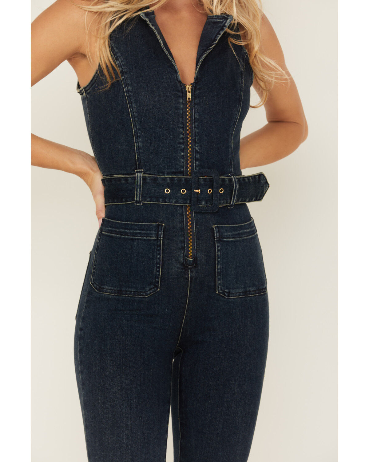 Image #3 - Show Me Your Mumu Women's Jacksonville Dark Wash Denim Jumpsuit, Dark Wash, hi-res