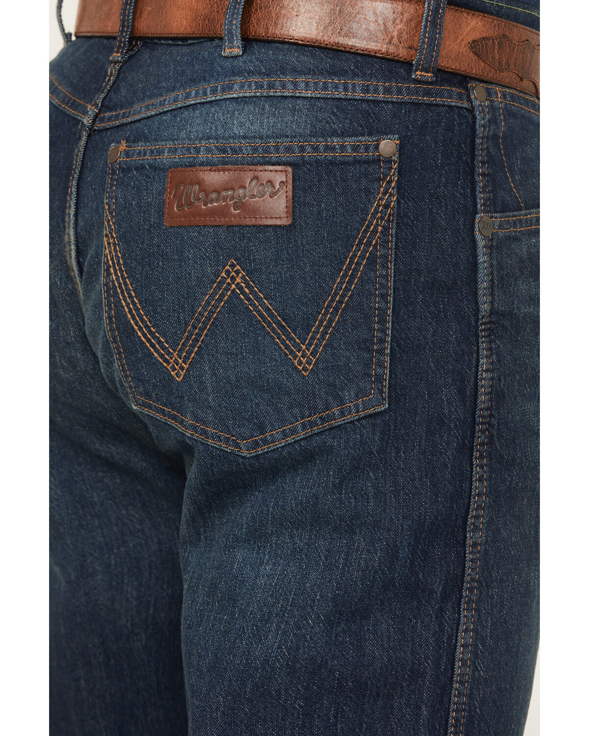 Image #4 - Wrangler Retro Men's 88MWZ Dark Wash Slim Fit Straight Stretch Denim Jeans, Dark Wash, hi-res