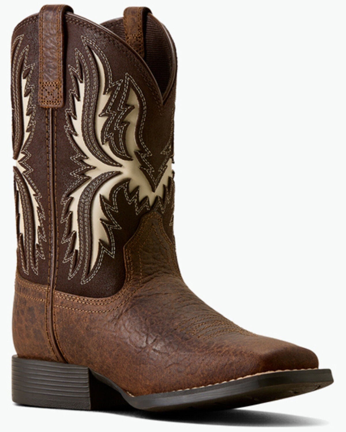 Image #1 - Ariat Boys' Driftwood Performance Western Boots - Broad Square Toe, Brown, hi-res