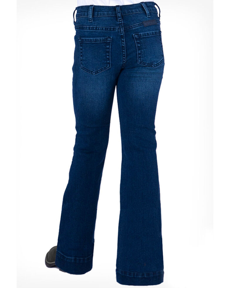 Cowgirl Tuff Girls' Medium Wash Flex Trousers , Blue, hi-res