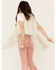 Fornia Girls' Fringe Faux Suede Vest, Beige/khaki, hi-res
