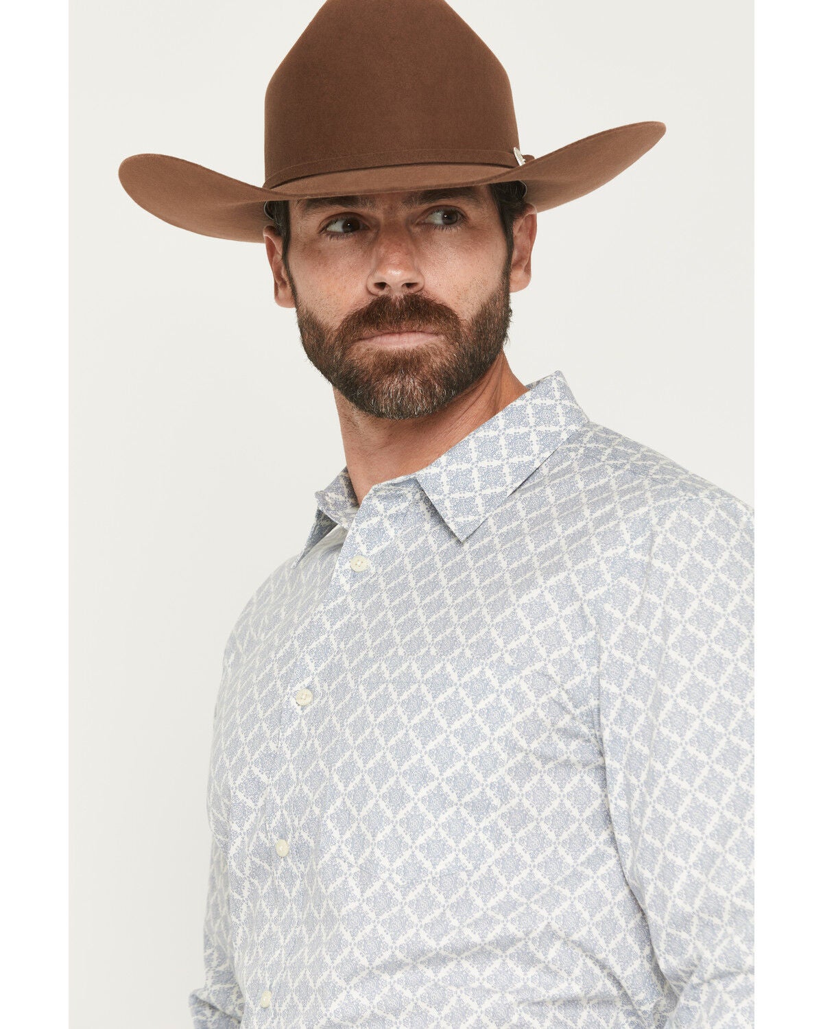 Image #2 - Gibson Trading Co Men's Deep Sea Geo Print Long Sleeve Button-Down Western Shirt, Blue, hi-res