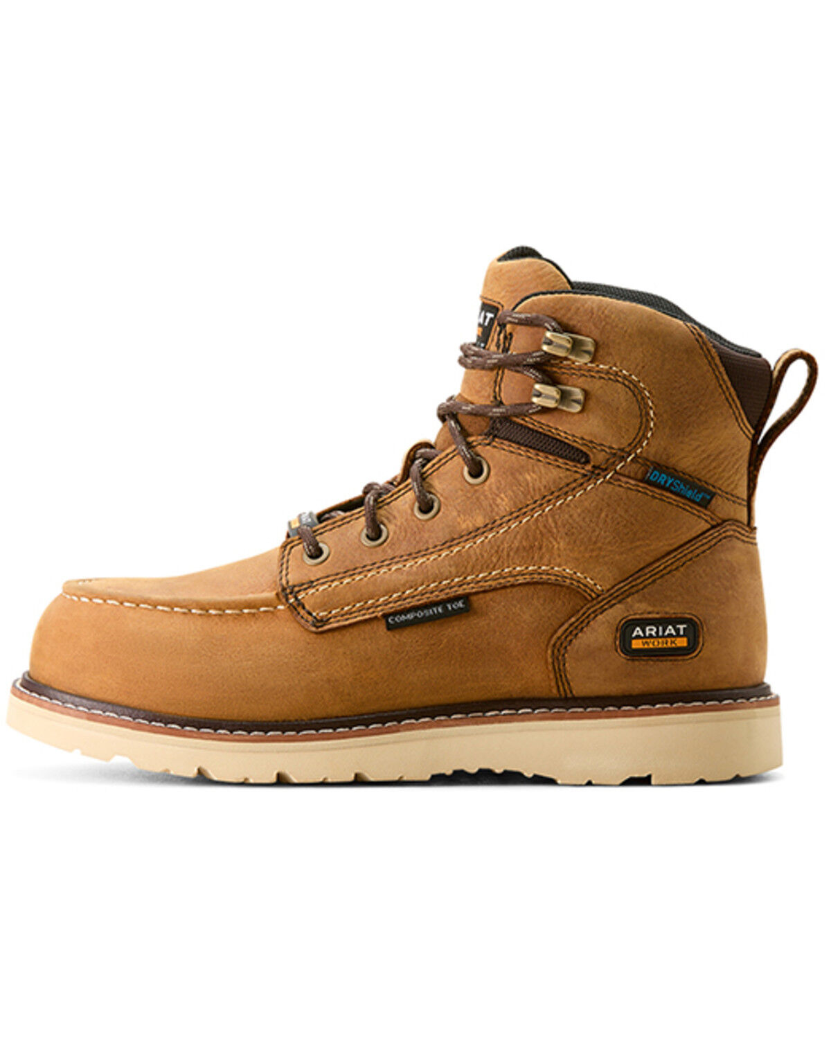 Image #2 - Ariat Women's 6" Rebar Wedge Waterproof Moc Work Boots - Composite Toe, Brown, hi-res