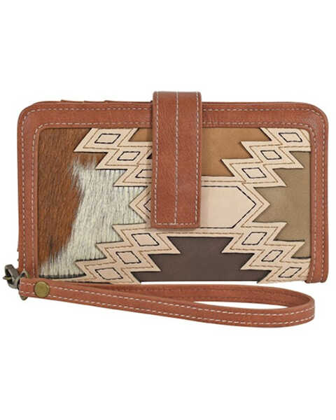 Trenditions Women's Catchfly Slim Wristlet Wallet, Brown, hi-res