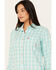 Image #2 - Ariat Women's FR Catalina Plaid Print Long Sleeve Button-Down Work Shirt , Turquoise, hi-res
