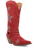 Image #1 - Dingo Women's Lucky Stars Embellished Suede Tall Western Boots - Round Toe, Red, hi-res