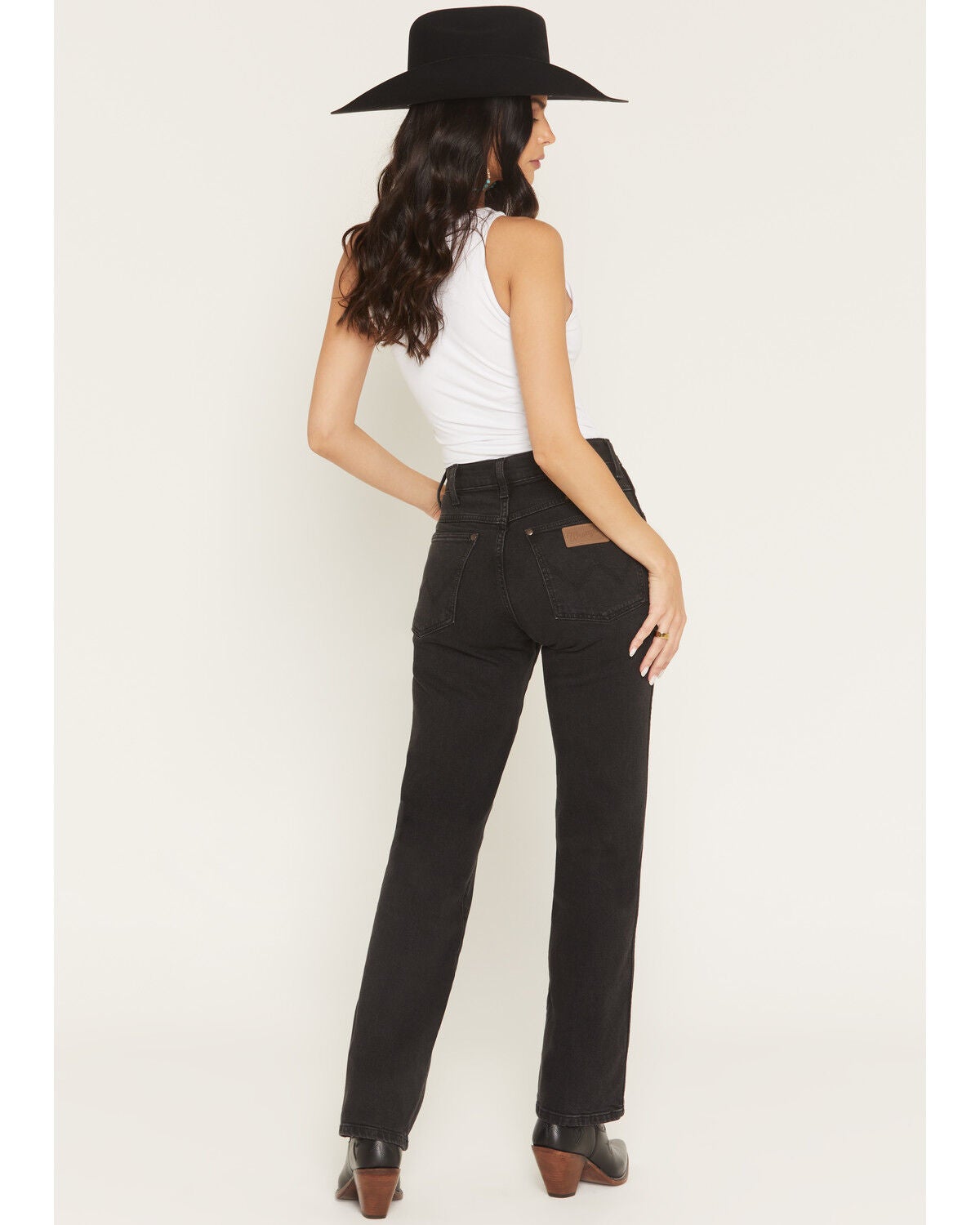 Image #3 - Wrangler Women's Mid Rise Wrancher Bootcut Stretch Denim Jeans, Black, hi-res