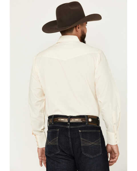 Image #4 - Roper Men's Solid Long Sleeve Pearl Snap Western Shirt, Cream, hi-res