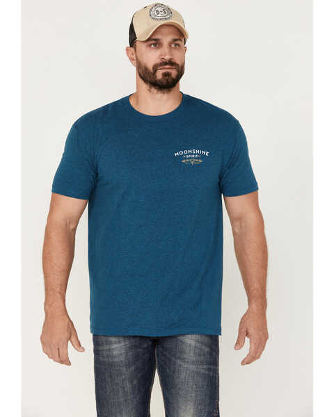Image #1 - Moonshine Spirit Men's Mountain Logo Graphic T-Shirt , Teal, hi-res