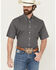 Image #1 - Cinch Men's Floral Geo Print Short Sleeve Button-Down Western Shirt, Grey, hi-res