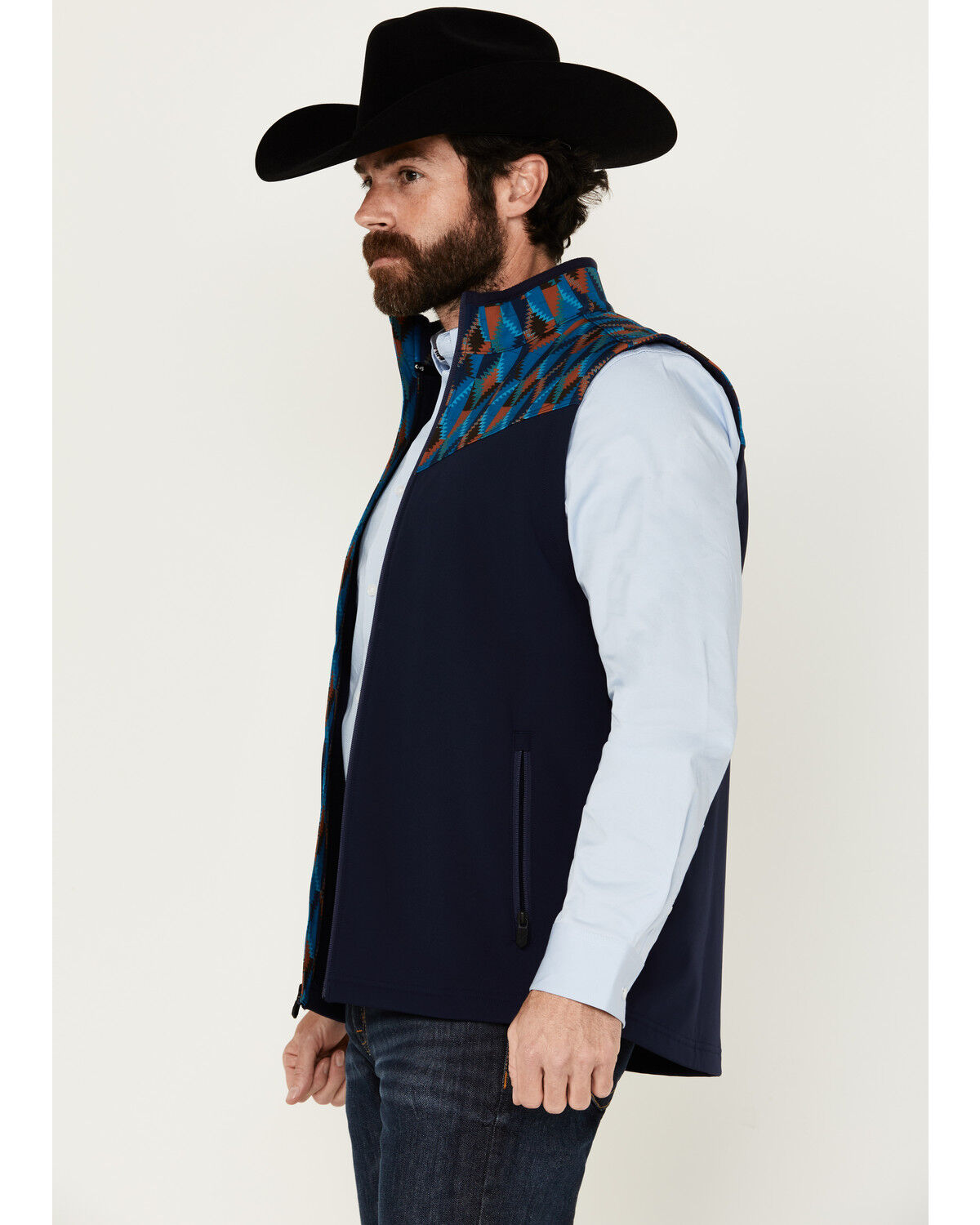 Image #2 - RANK 45® Men's Ranbull Softshell Vest, Medium Blue, hi-res