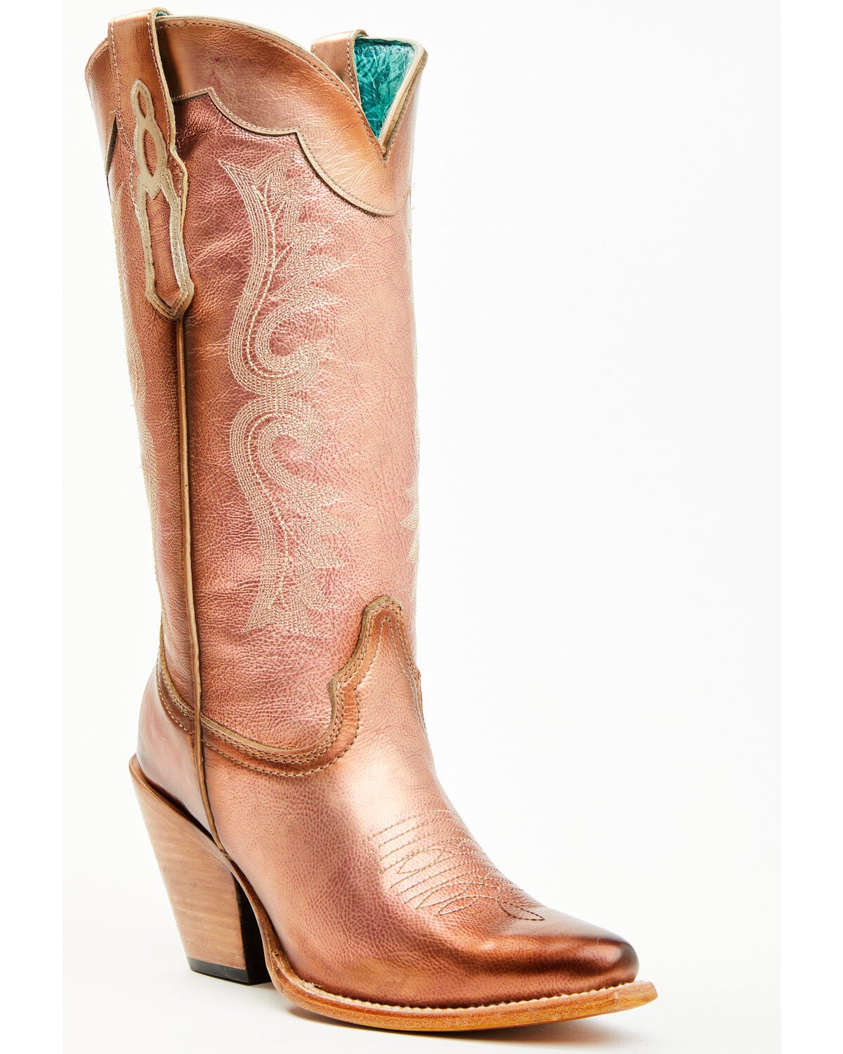 Corral Women's Metallic Tall Western Boots - Snip Toe, Rose Gold, hi-res