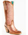 Image #1 - Corral Women's Metallic Tall Western Boots - Pointed Toe , Rose Gold, hi-res