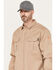 Image #2 - Hawx Men's FR Solid Long Sleeve Button-Down Woven Shirt, Beige/khaki, hi-res