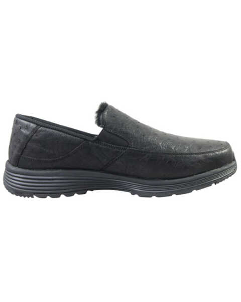 Image #1 - Superlamb Men's Bulgan Ostrich Print Casual Shoes - Moc Toe, Black, hi-res