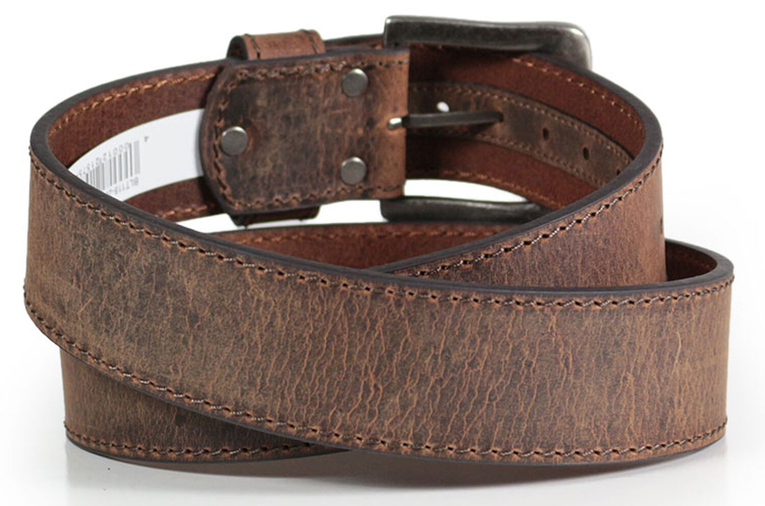 Image #3 - American Worker Men's Wide Leather Belt, Brown, hi-res