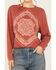 Rock & Roll Denim Women's Bandana Print Long Sleeve Top, Rust Copper, hi-res