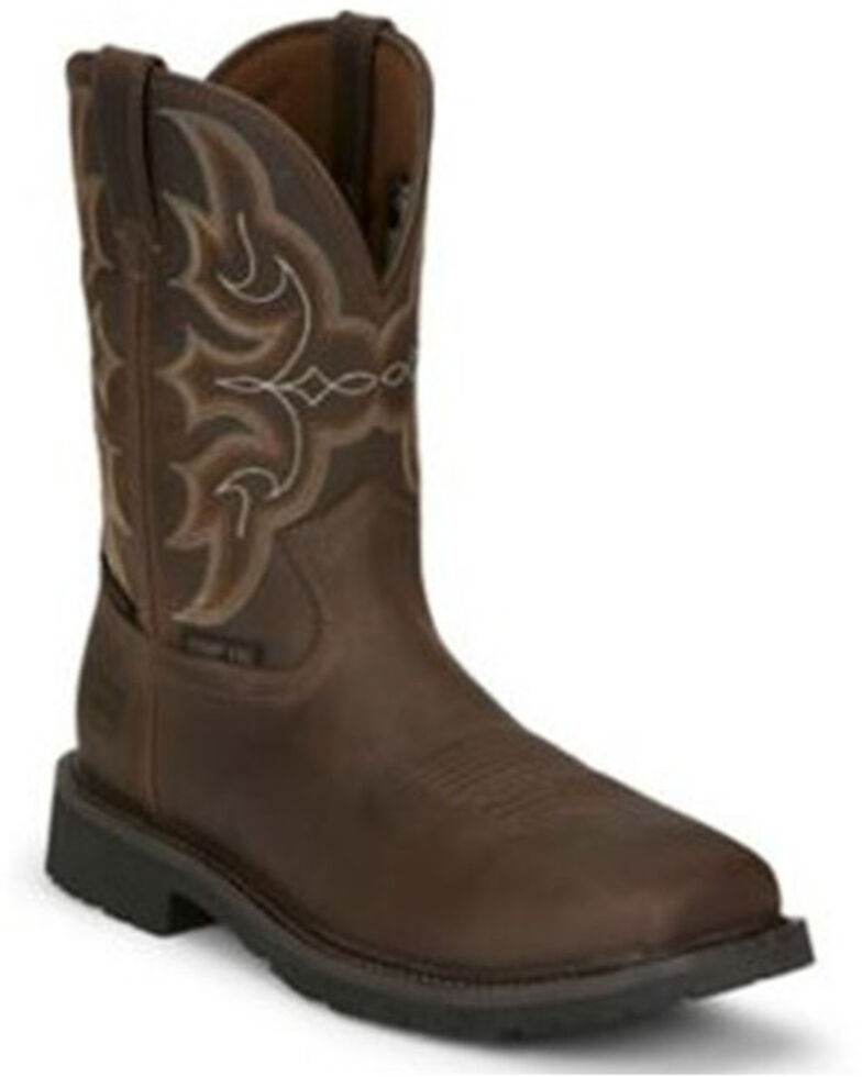Justin Men's Ricochet Waterproof Western Work Boots - Composite Toe, Tan, hi-res