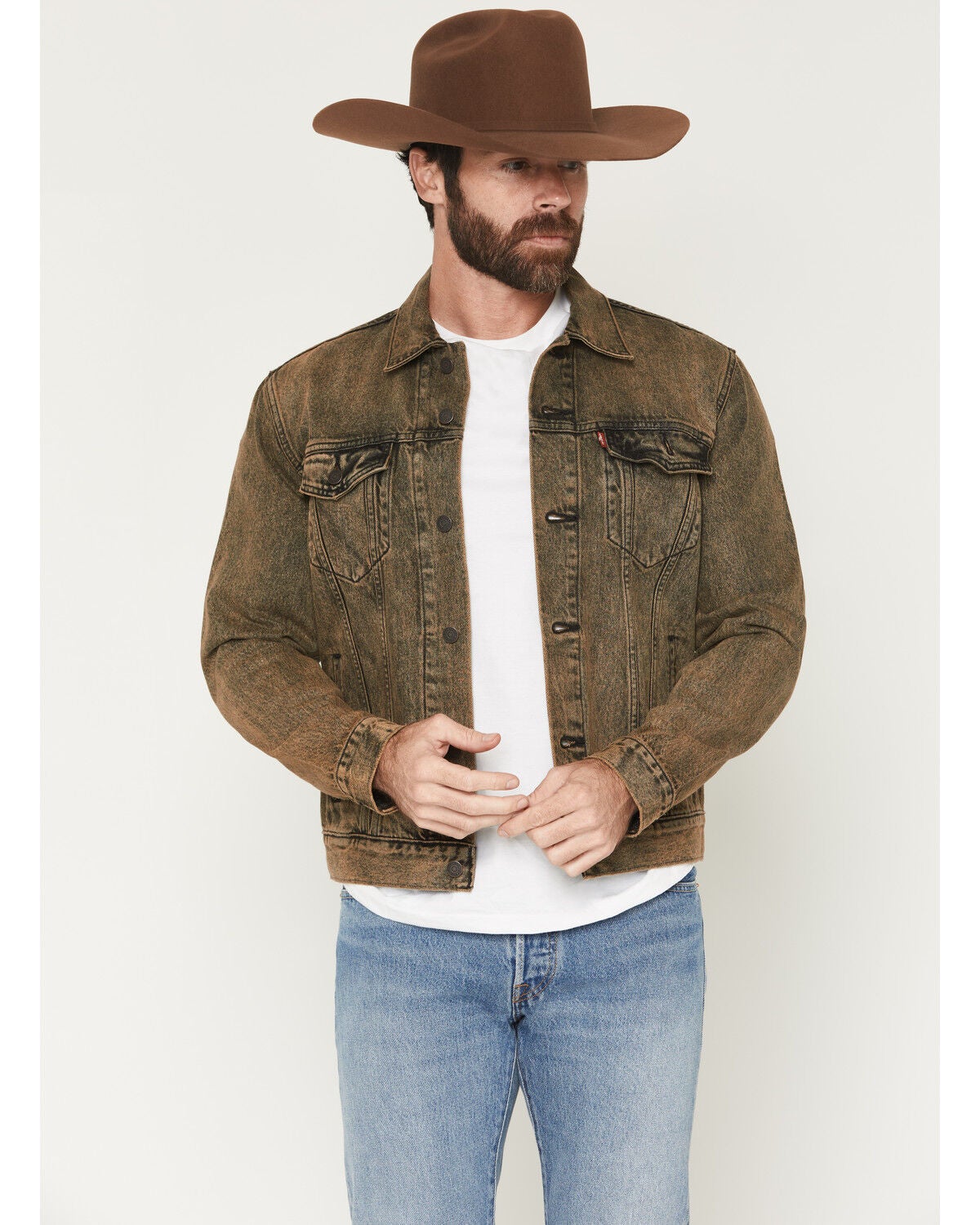 Image #1 - Levi's Men's Space Dust Trucker Jacket, Tan, hi-res