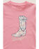 Image #2 - Wrangler Toddler Girls' Bow Cowgirl Boot Short Sleeve Graphic Tee, Pink, hi-res
