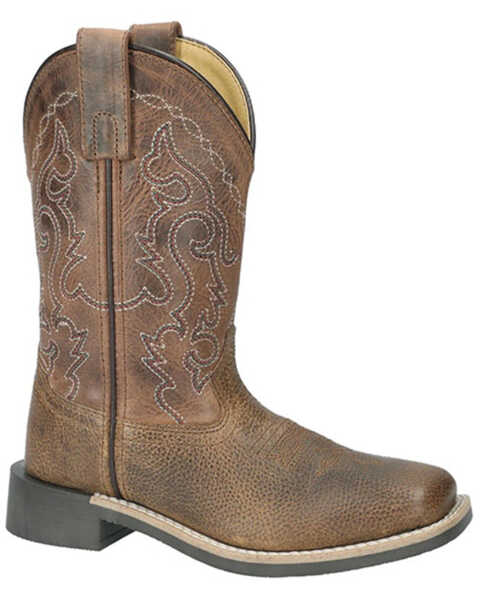 Image #1 - Smoky Mountain Little Boys' Midland Western Boots - Broad Square Toe , Brown, hi-res
