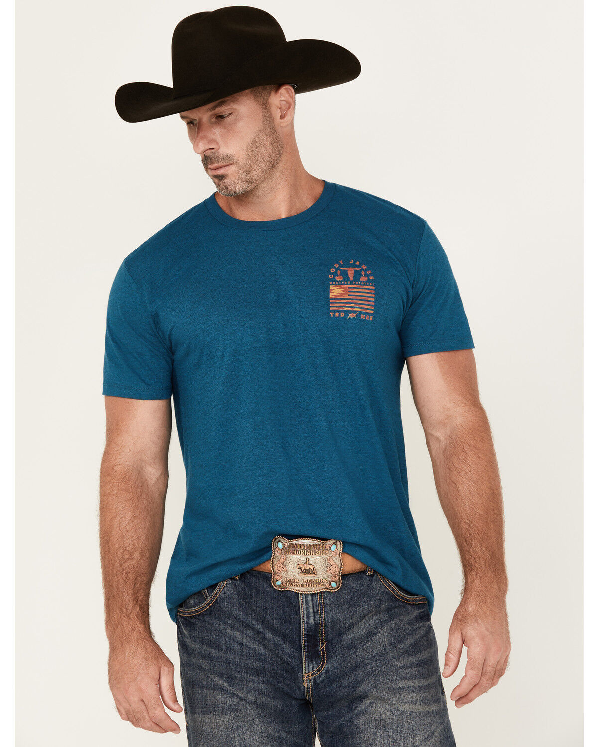 Image #2 - Cody James Men's Barbed Cowboy Short Sleeve Graphic T-Shirt, Teal, hi-res