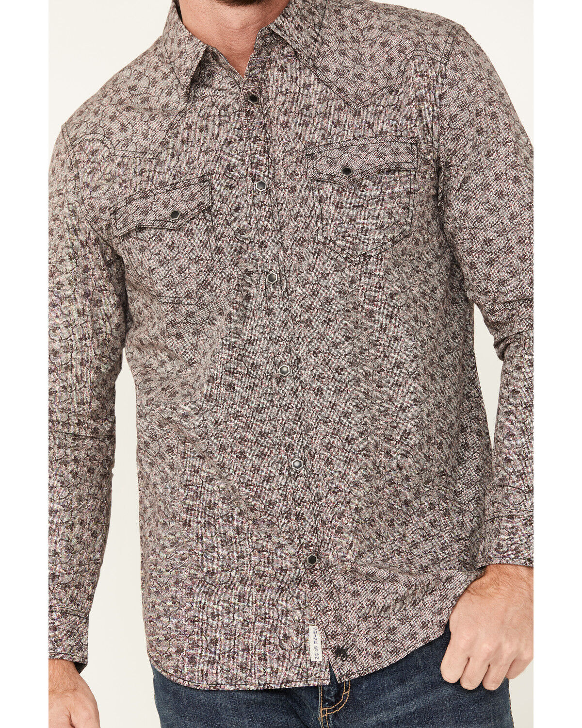 Image #3 - Moonshine Spirit Men's Fox Trot Floral Print Long Sleeve Snap Western Shirt, Purple, hi-res