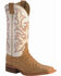 Image #1 - Justin Men's AQHA Full Quill Ostrich Western Boots - Broad Square Toe, Tan, hi-res