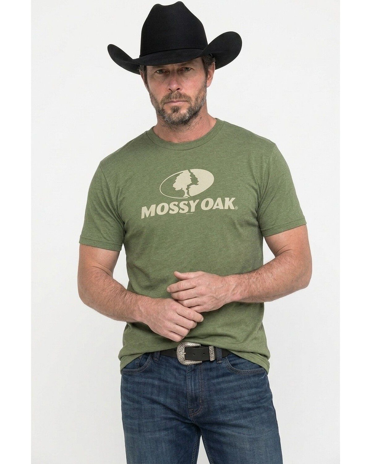 Mossy Oak Men's Classic Logo Short Sleeve Graphic T-Shirt, Olive, hi-res