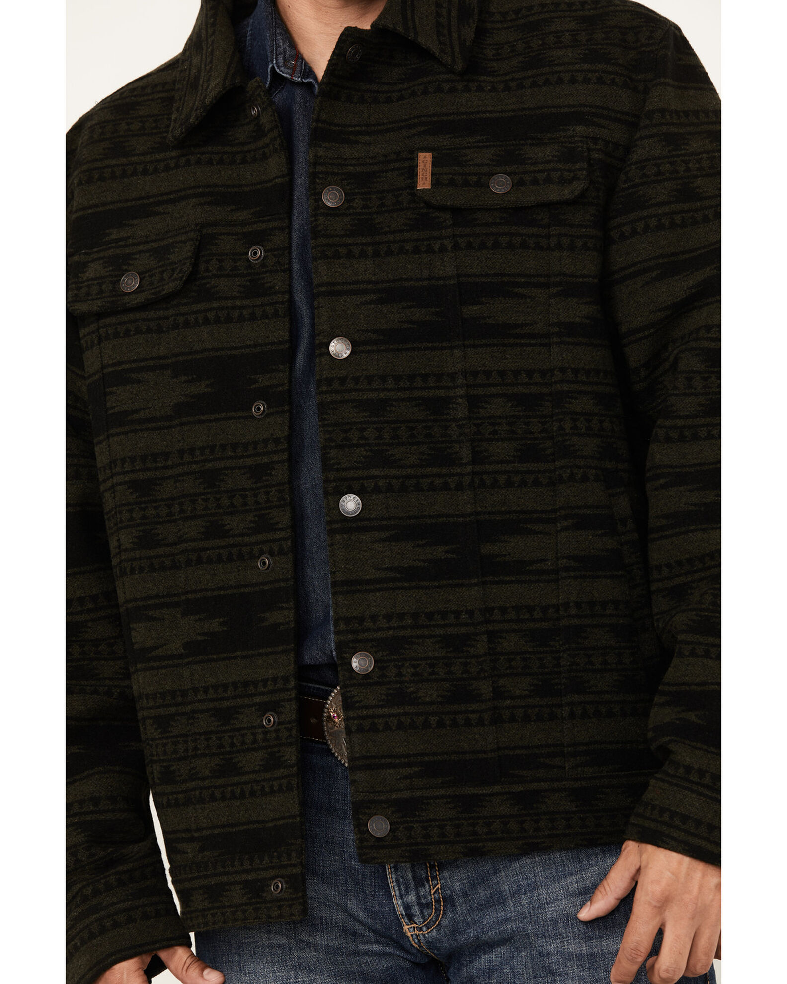 Cinch Men's Southwestern Jacquard Twill Trucker Snap Jacket | Sheplers