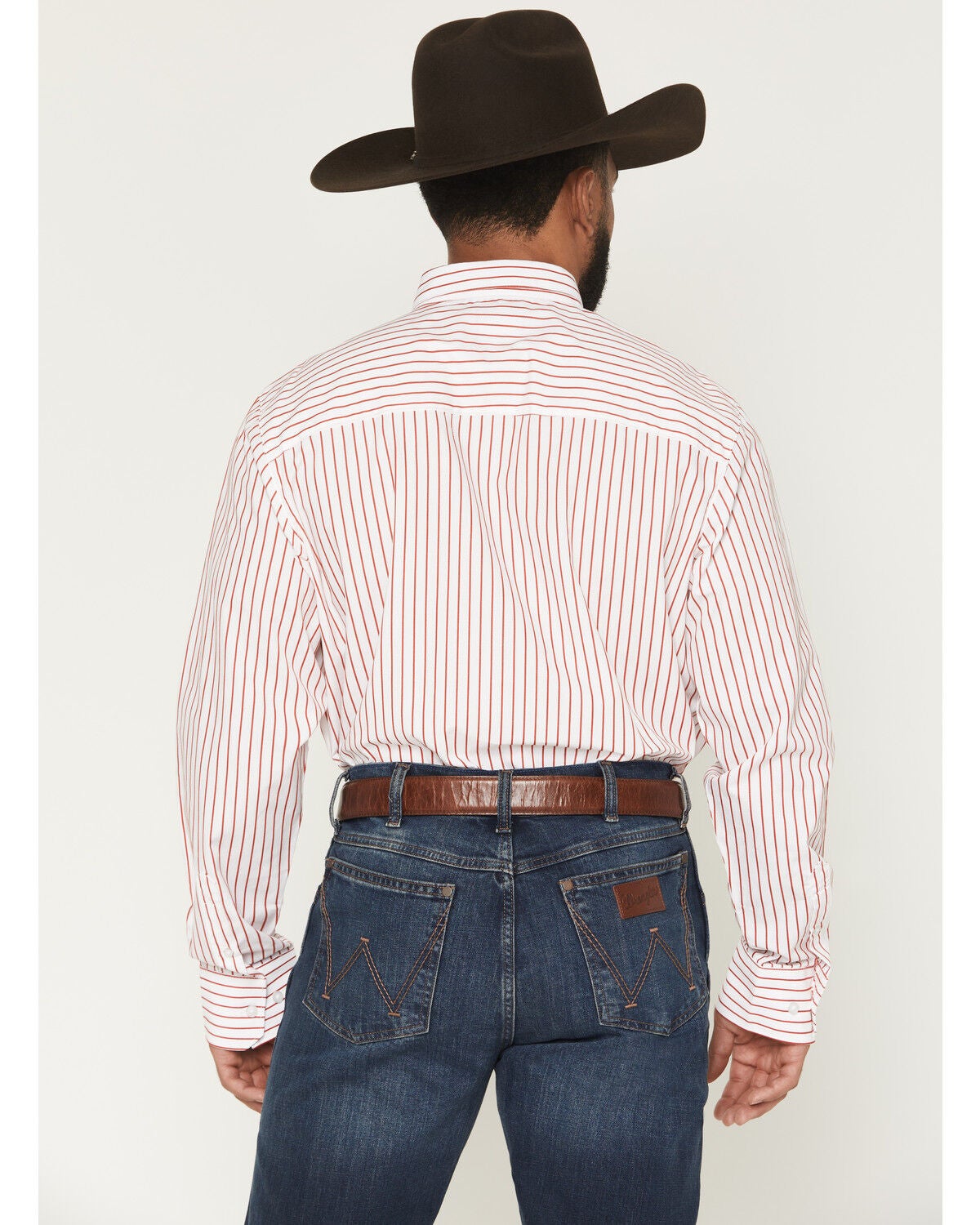 Image #4 - Wrangler X Cody Johnson Men's Striped Long Sleeve Button-Down Western Shirt, White, hi-res