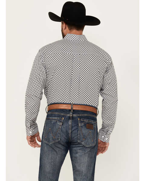 Image #4 - Cinch Men's Star Geo Print Long Sleeve Button-Down Western Shirt, White, hi-res