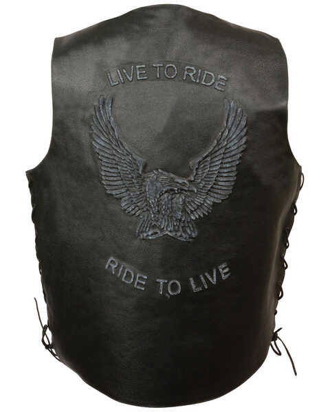 Image #2 - Milwaukee Leather Men's "Live to Ride" Flying Eagle Vest - 5X, , hi-res