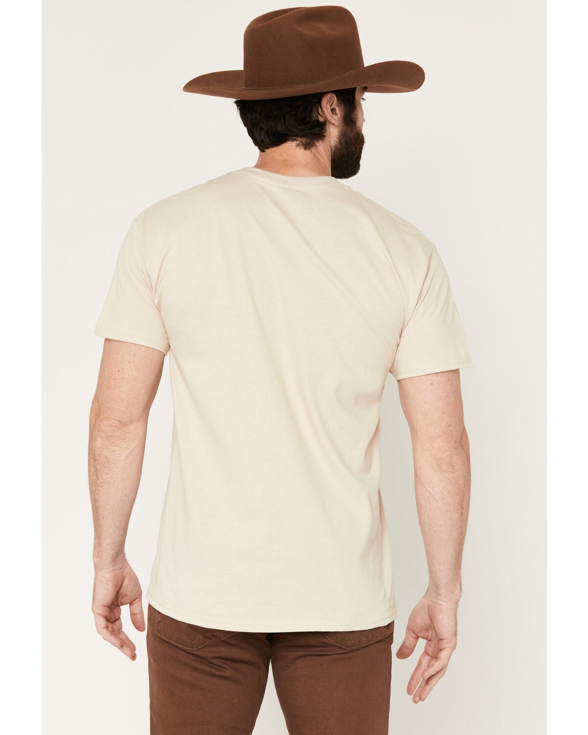 Image #4 - Cody James Men's Bull Skull Embroidered Short Sleeve Graphic T-Shirt, Tan, hi-res