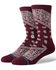 Image #1 - Stance Men's Barrio Crew Socks, Wine, hi-res